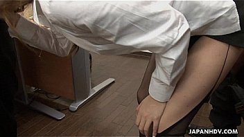 Asian slut gets fucked in the office