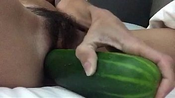 hairy pussy meets cucumber