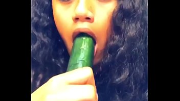 Exotic teen Gives Blow Job To Cucumber