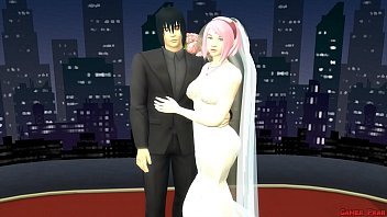 Sakura's Wedding Part 1 Anime Hentai Netorare Newlyweds take Pictures with Eyes Covered a. Wife Silly Husband