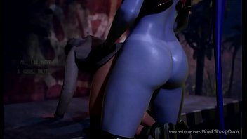 Futa Widowmaker  fucks guy outside