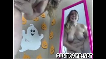 Girl Gets off After Trick or Treaters Leave - More at cuntcams.net